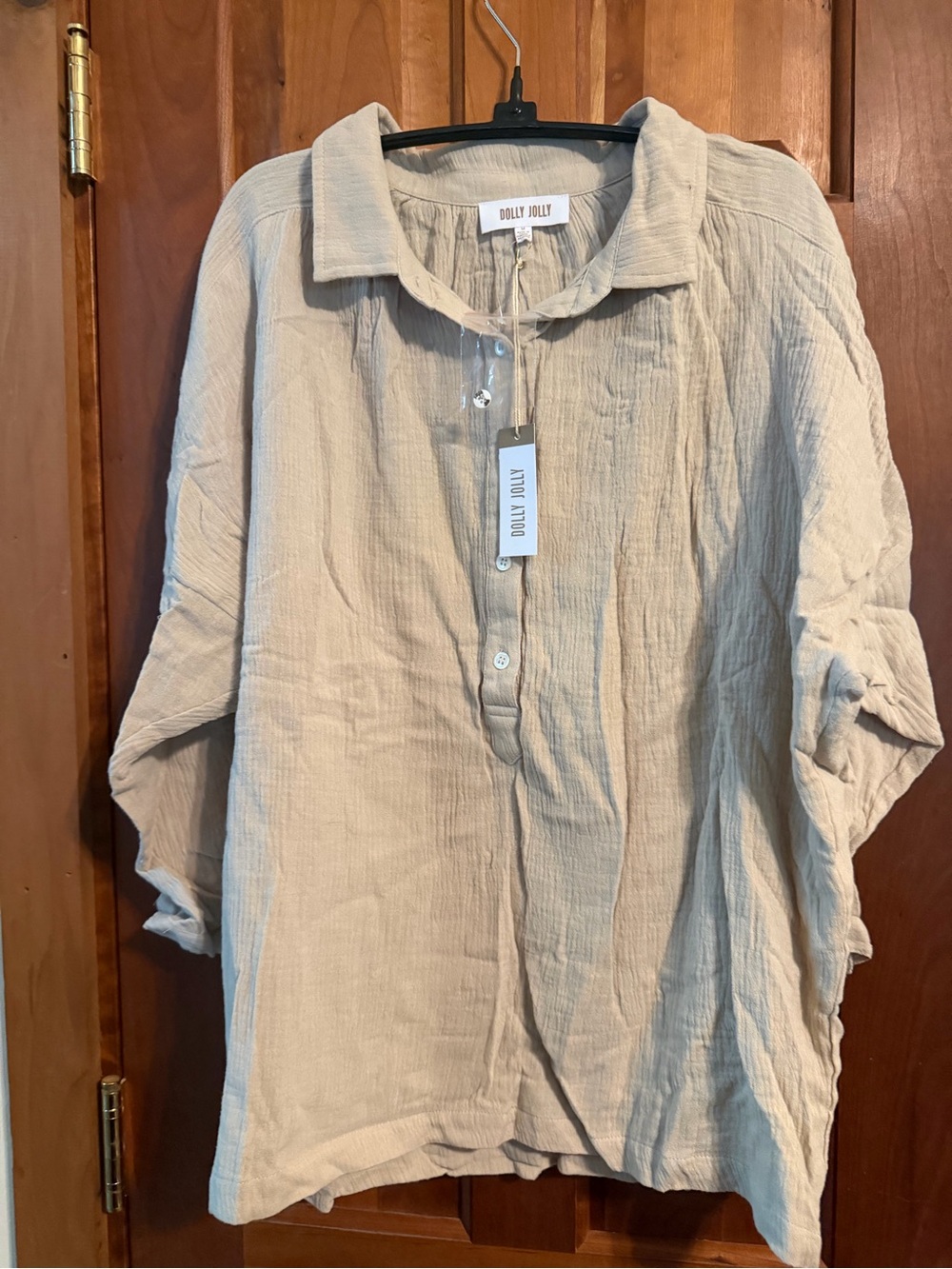 Women's Cream Button-Front Blouse